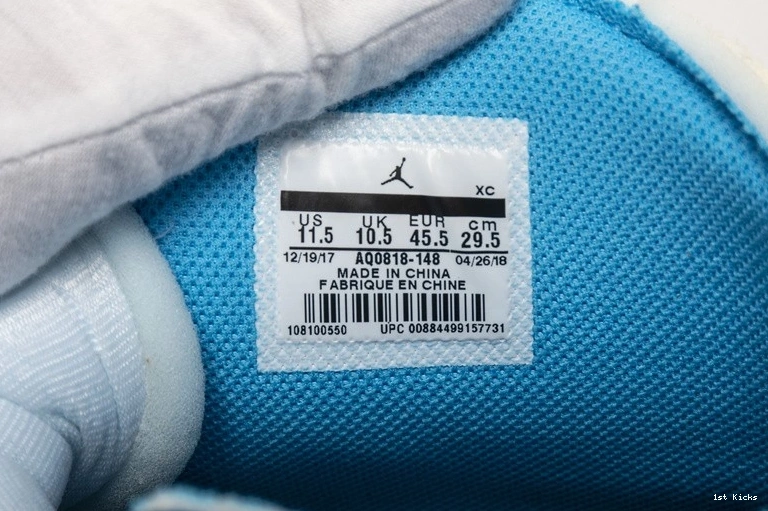 UNC Blue  AQ0818-148 NIKE OWT 1 Jordan AIR 1007